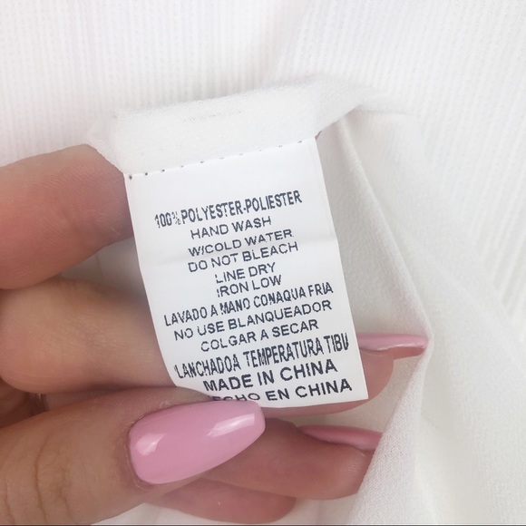 White Tunic V-Neck Waist Tie Mini Dress - Picture 5 of 8